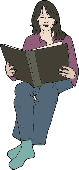 reading clipart woman