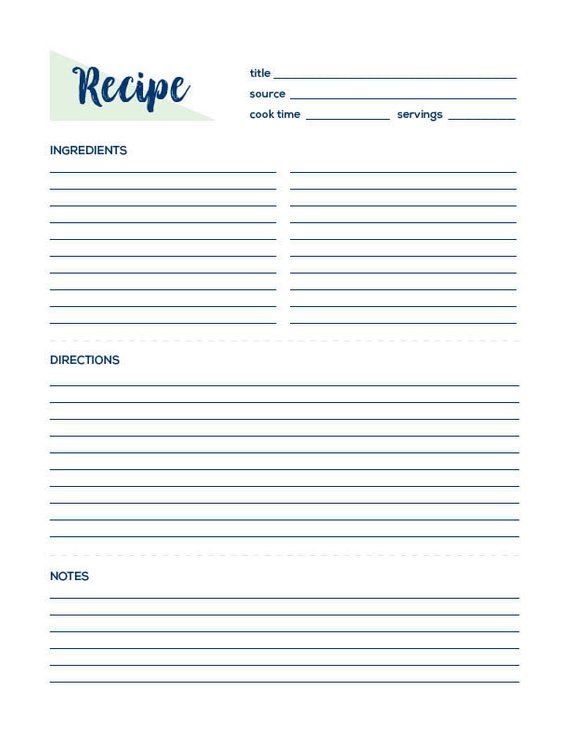 Free fillable recipe card template bapdp