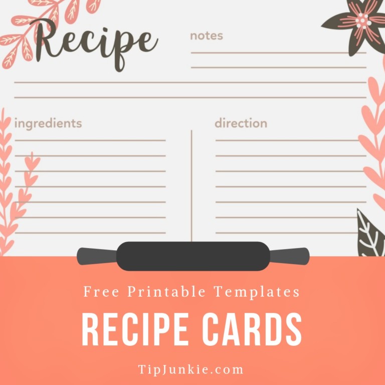 Recipe card template.