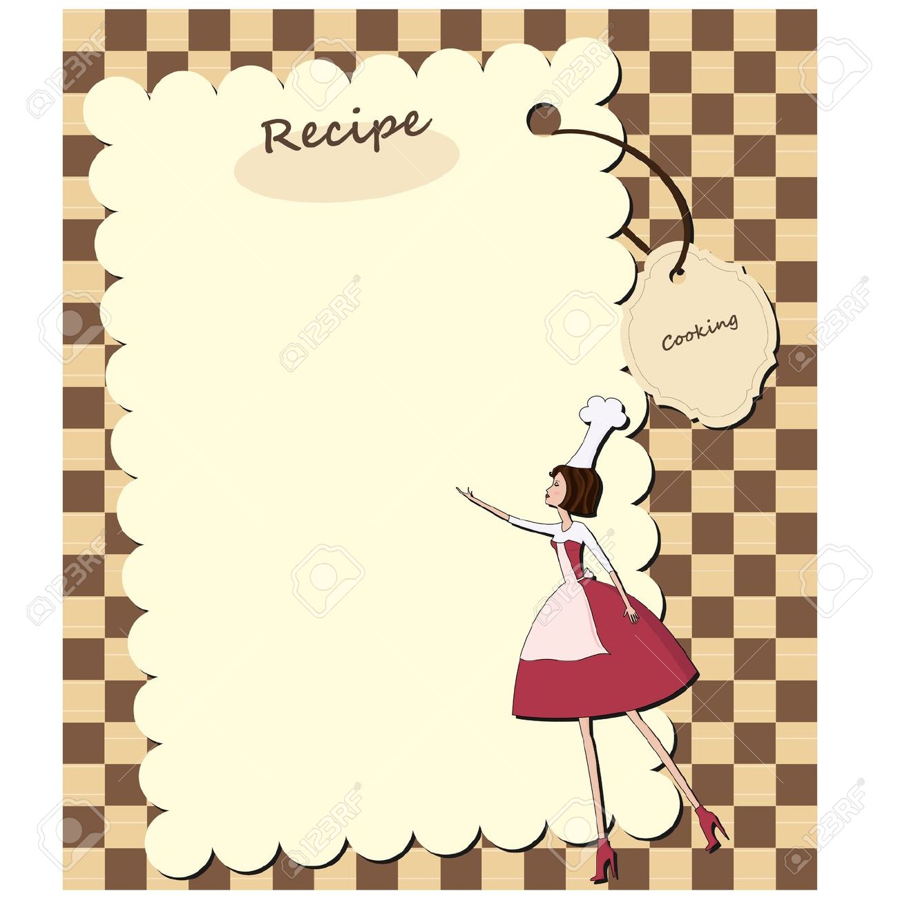 Cute clipart recipe card
