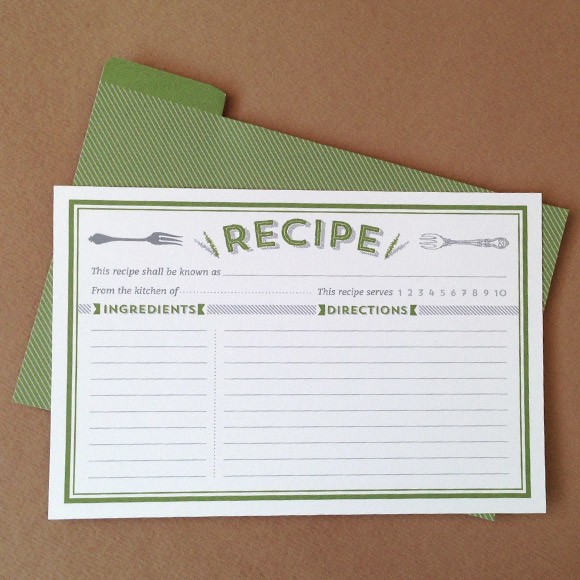 Printable recipe cards.