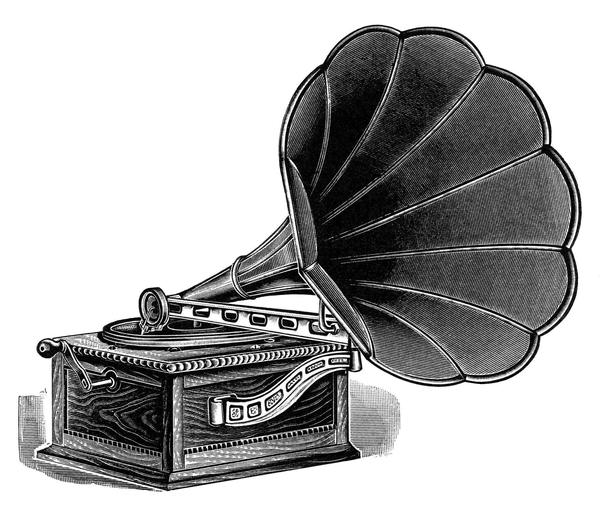 Phonograph, talking machine clip art, vintage gramophone