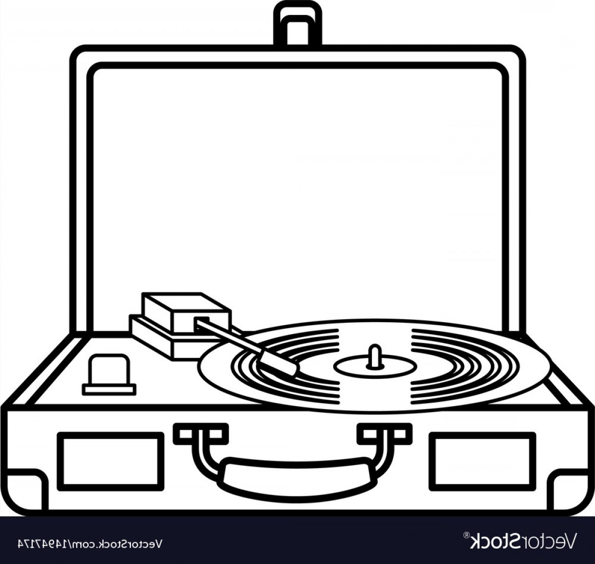 Old Record Player Vinyl Record Vector