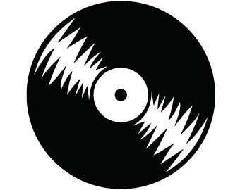 Record clipart black and white