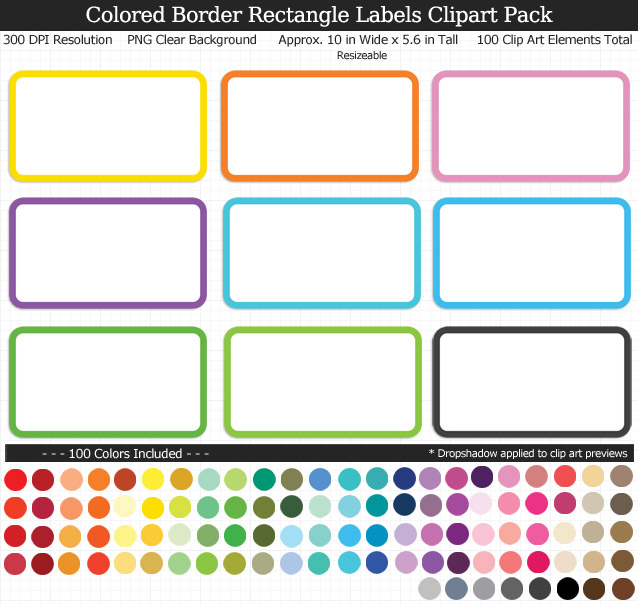 Rectangle labels clipart pack.