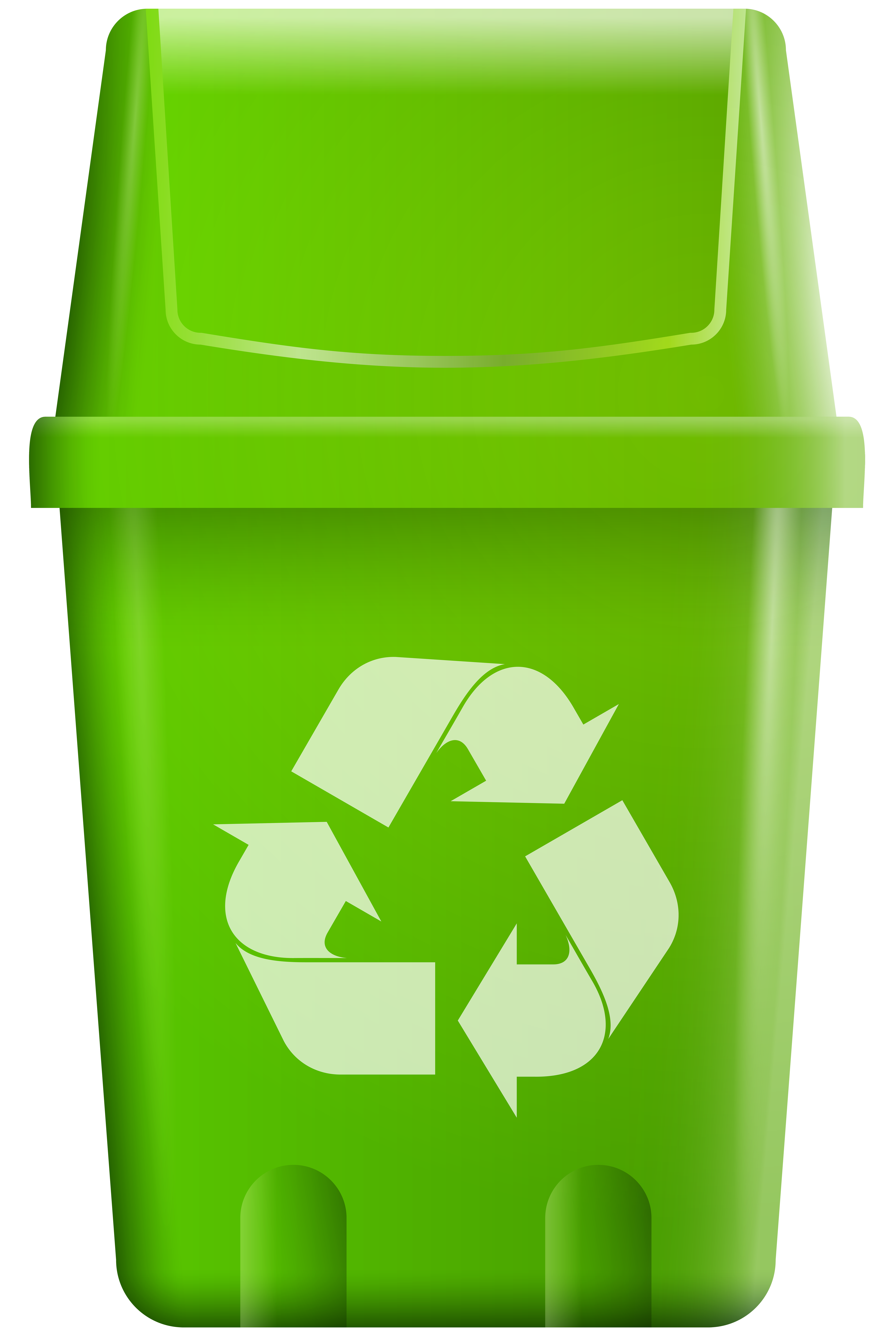 Trash Bin with Recycle Symbol PNG Clip Art