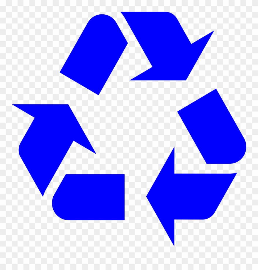Recycling symbol blue.