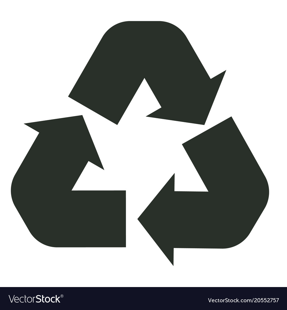 Recycle icon white.