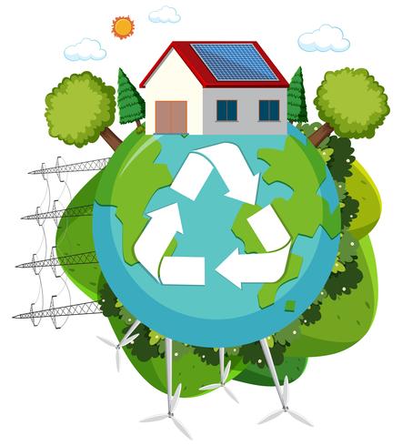 Green energy recycle logo