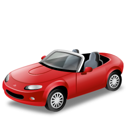 Red Convertible Icon, PNG ClipArt Image