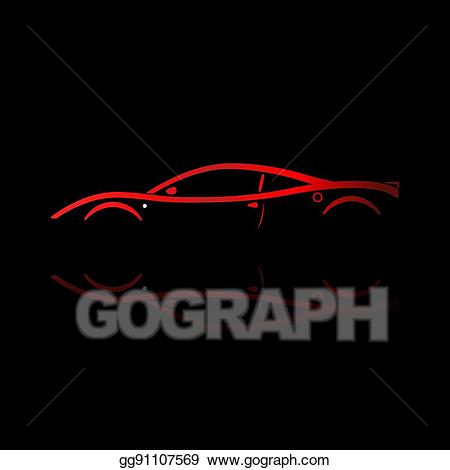red car clipart silhouette