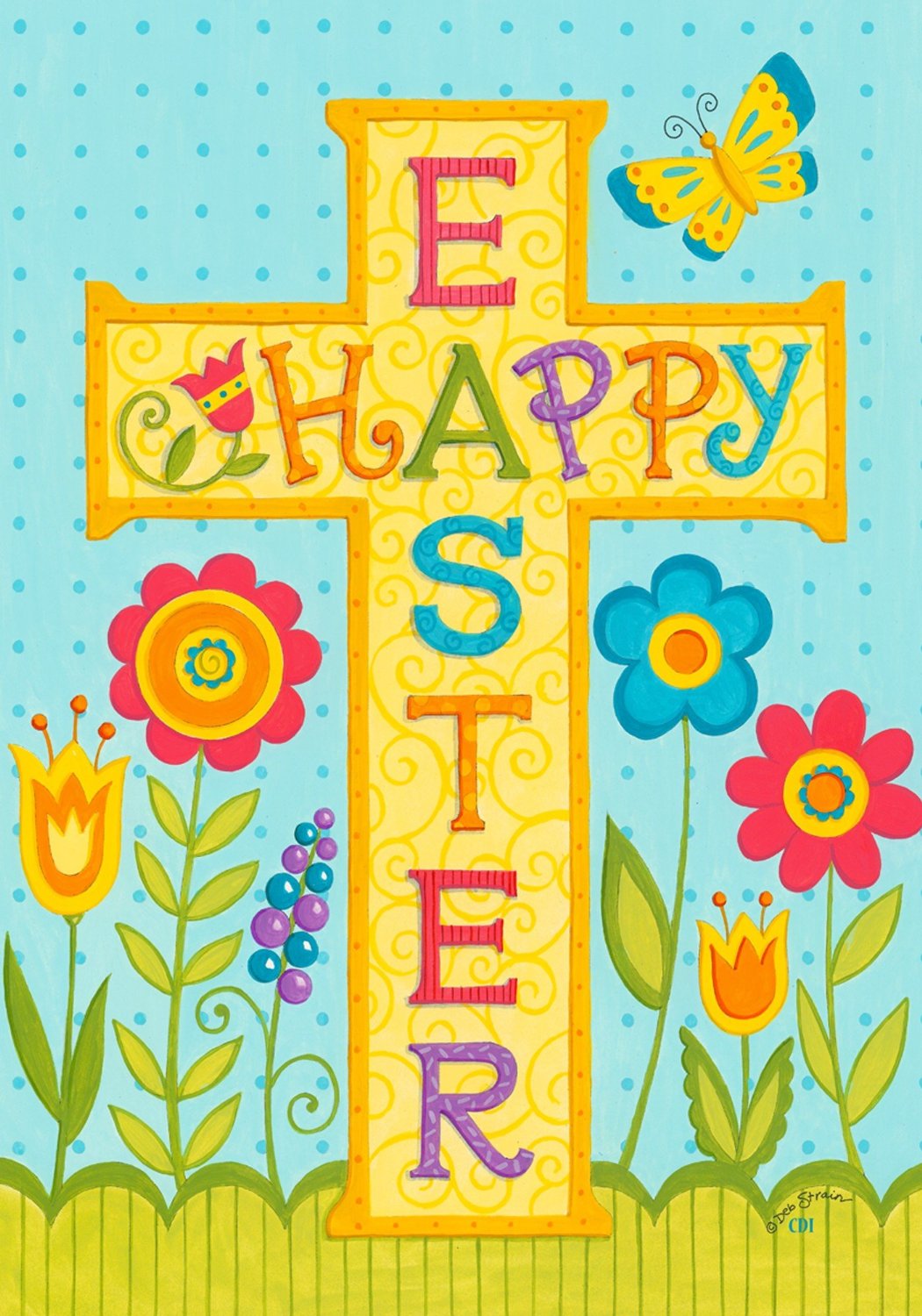 Happy easter religious clipart