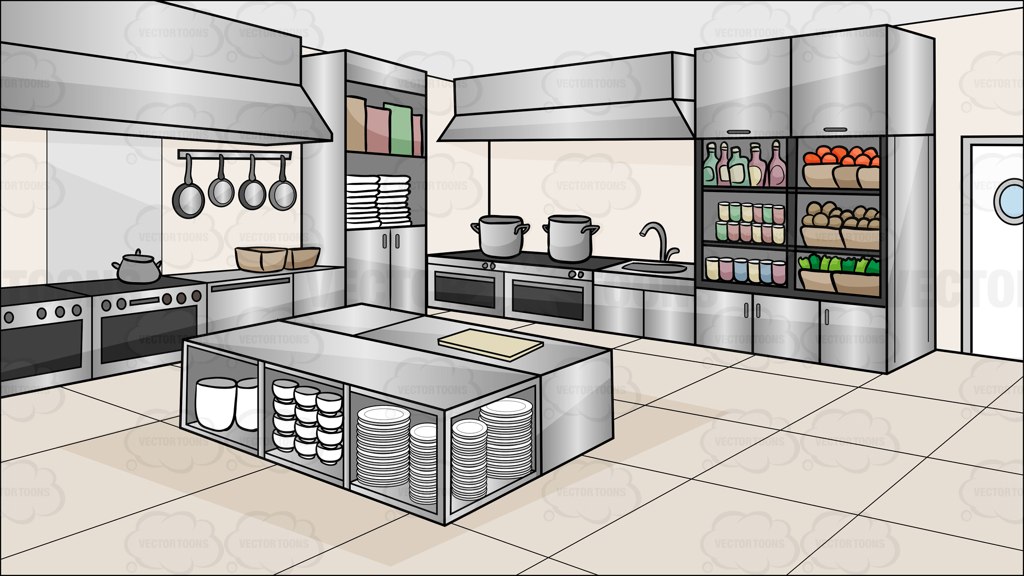 Restaurant clipart restaurant kitchen pencil and in color