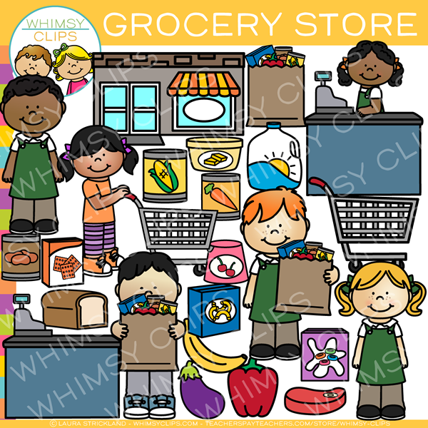 Kids Grocery Store Clip Art