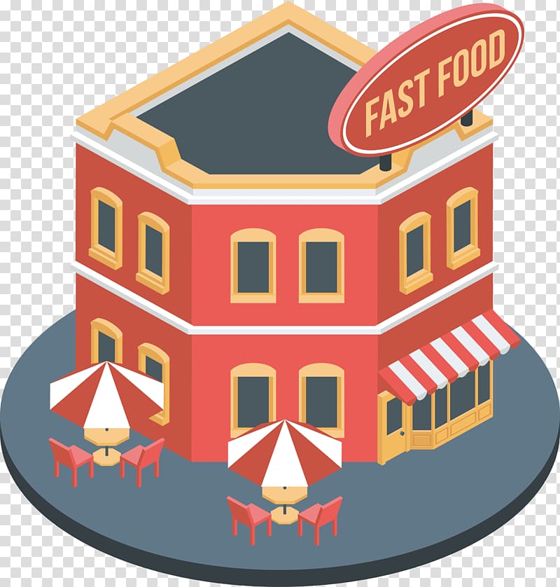 Fast food restaurant, Red fast