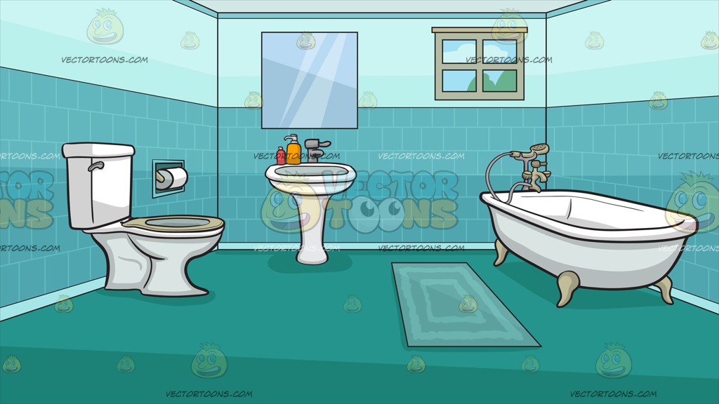 An Apartment Bathroom Background Cartoon Clipart Vector