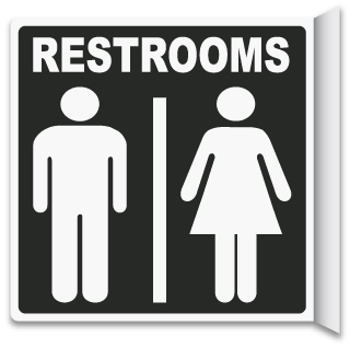 Restroom signs for.