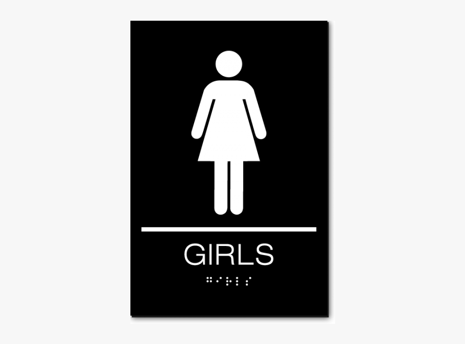 Girls restroom sign.