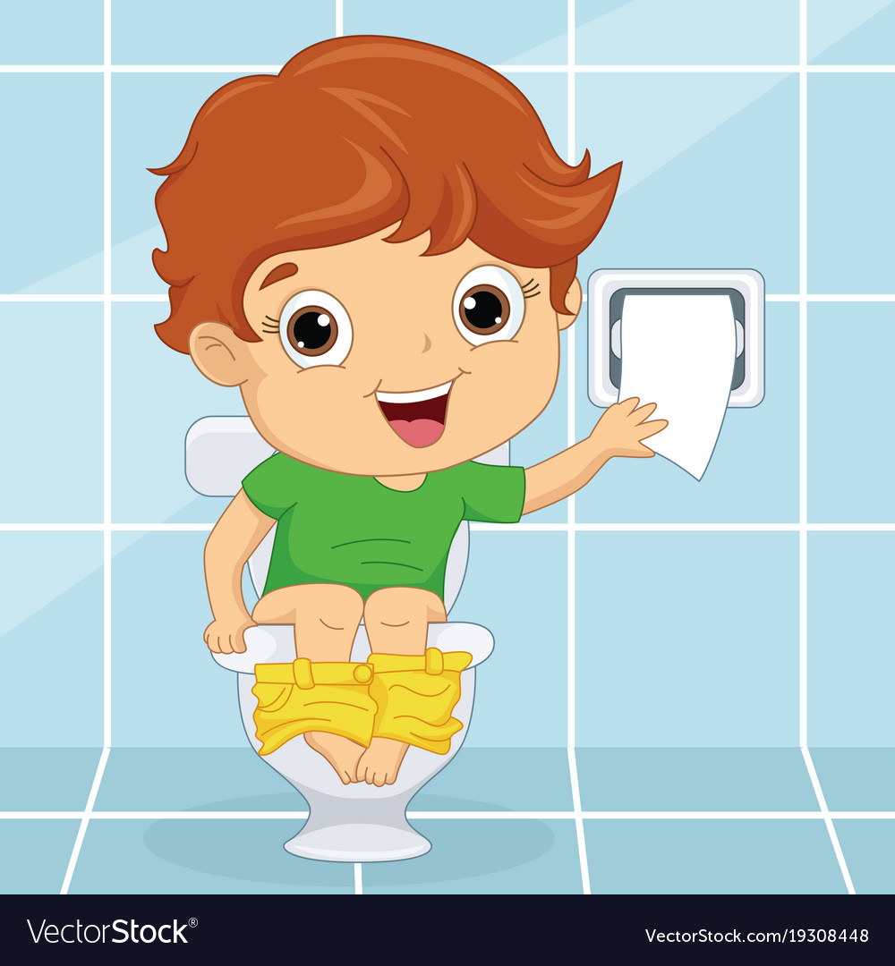 Of a kid at toilet