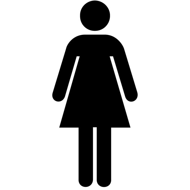 Toilet for women vector sign
