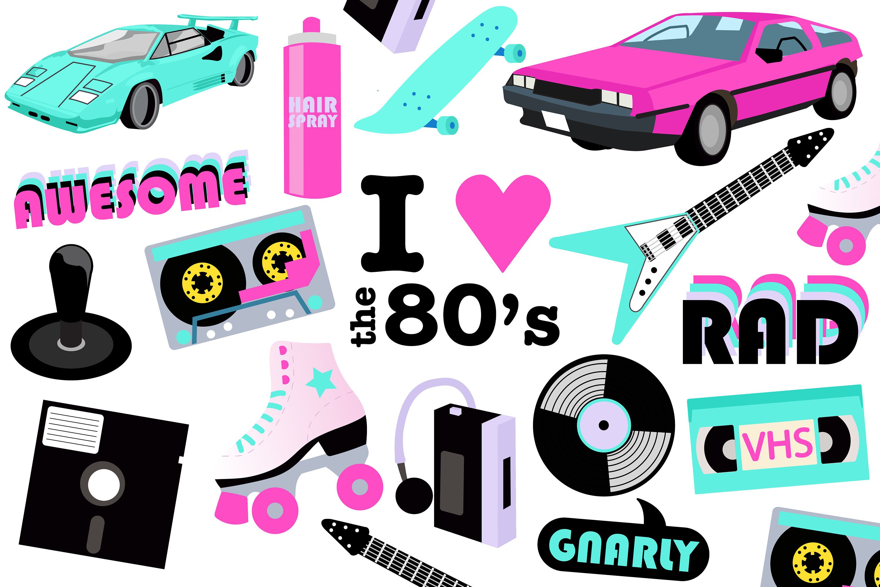 80s clipart printable.