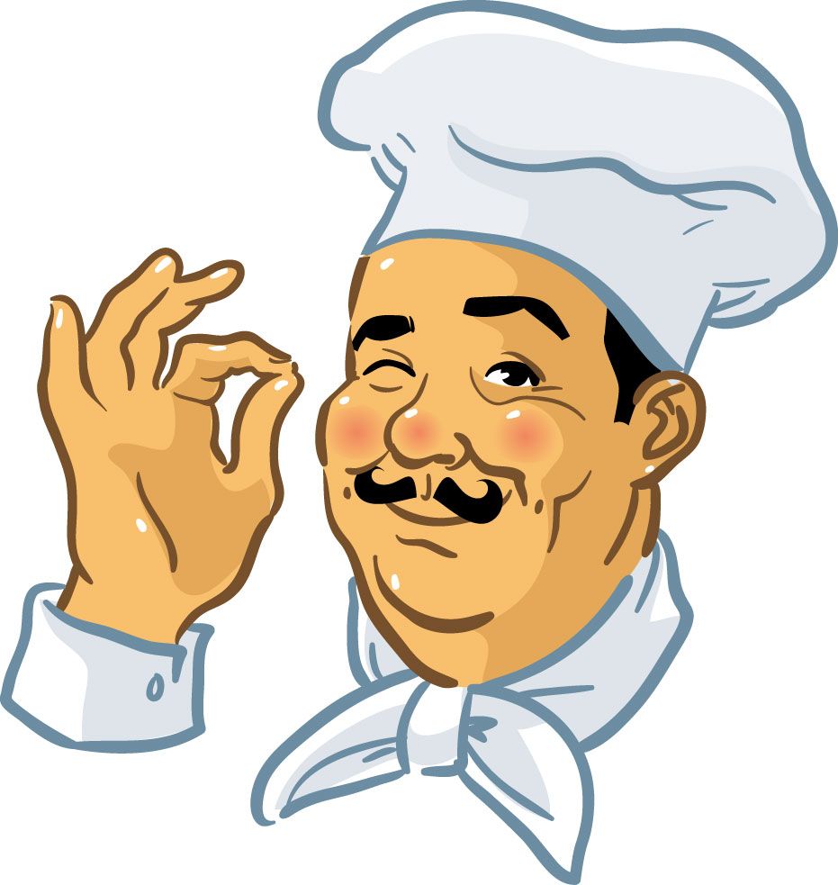 Chefs and food clip art Free Vector