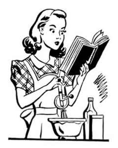 Housewife clipart retro.
