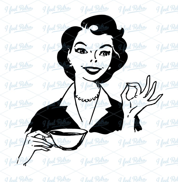 retro clipart housewife