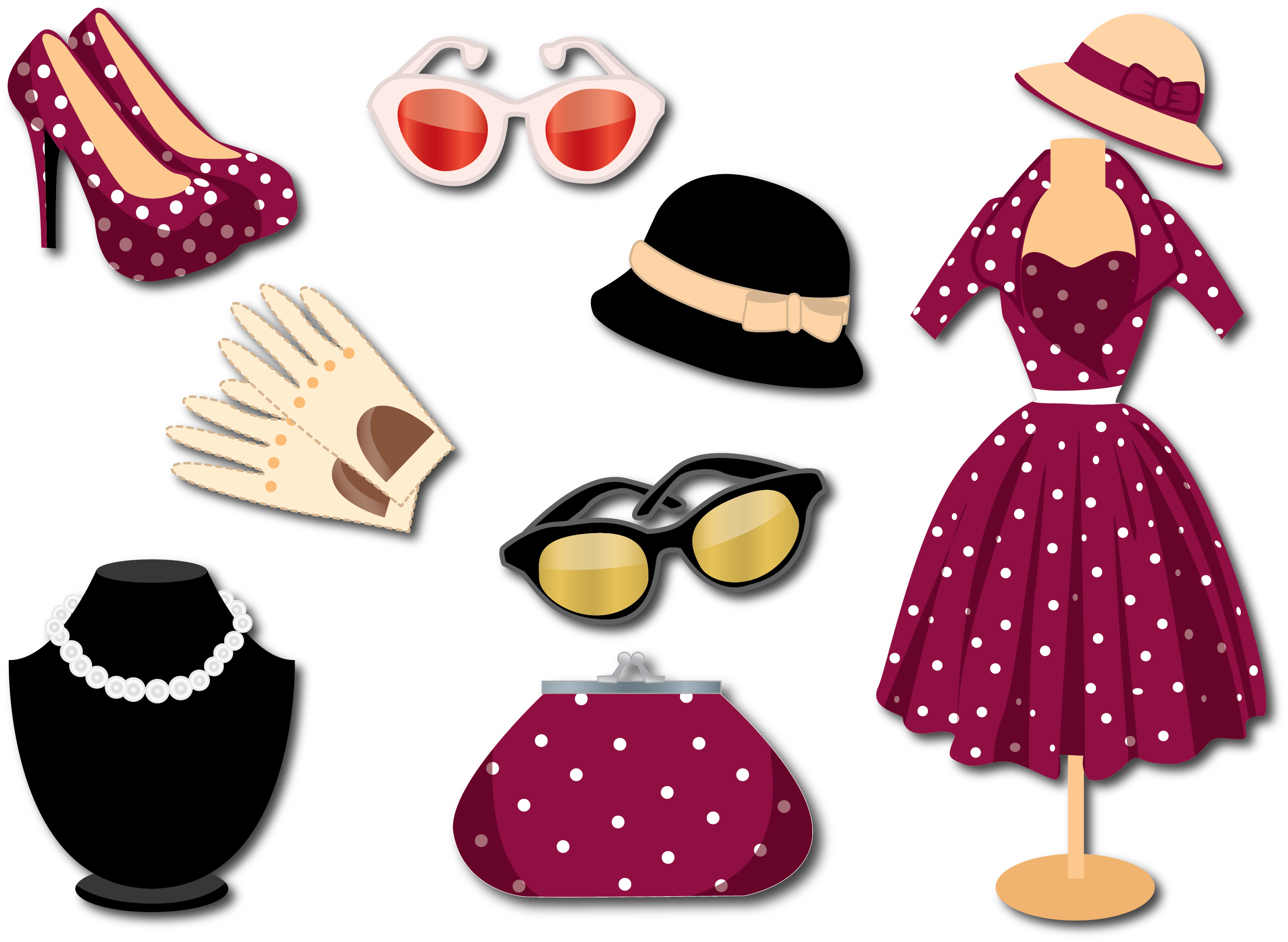 Download Style Fashion Woman With Vector Retro Clothing