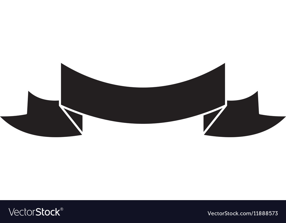 Silhouette black ribbon banner icon