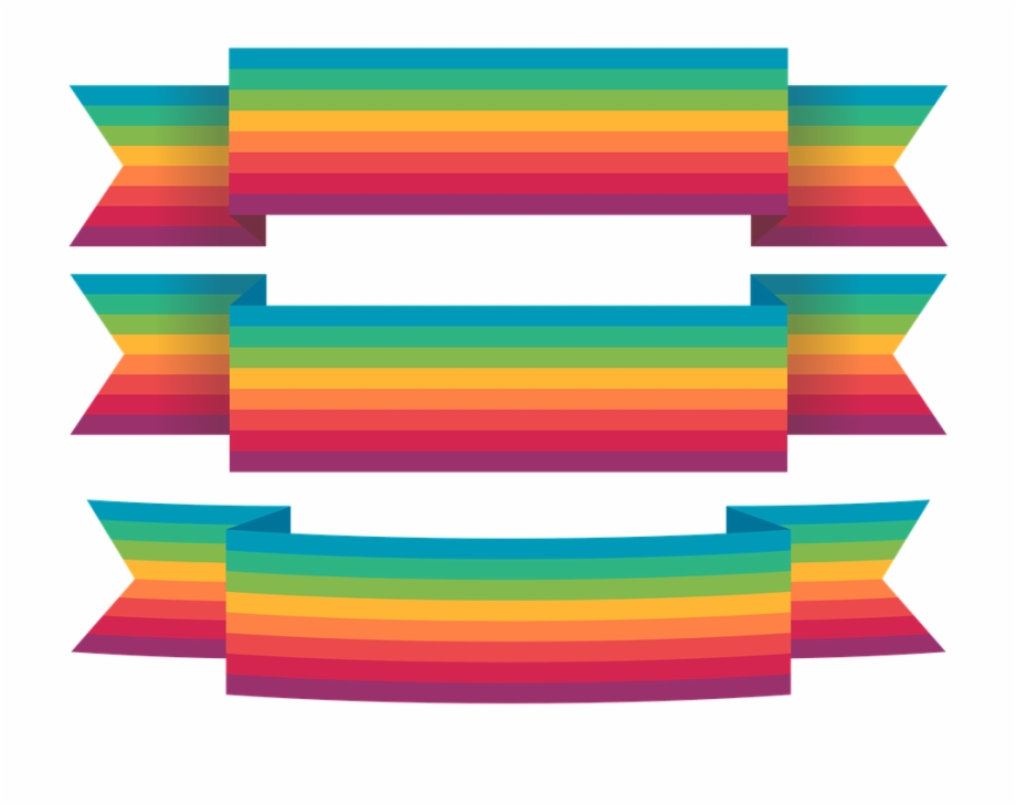 Ribbon Colorful Rainbow Design Decoration Banner
