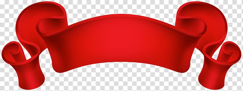 Red ribbon , Banner , Red Decorative Banner transparent