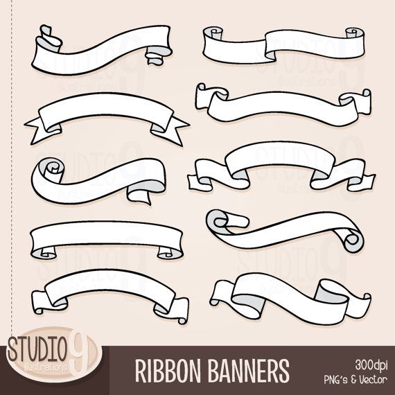 Ribbon banners clip.