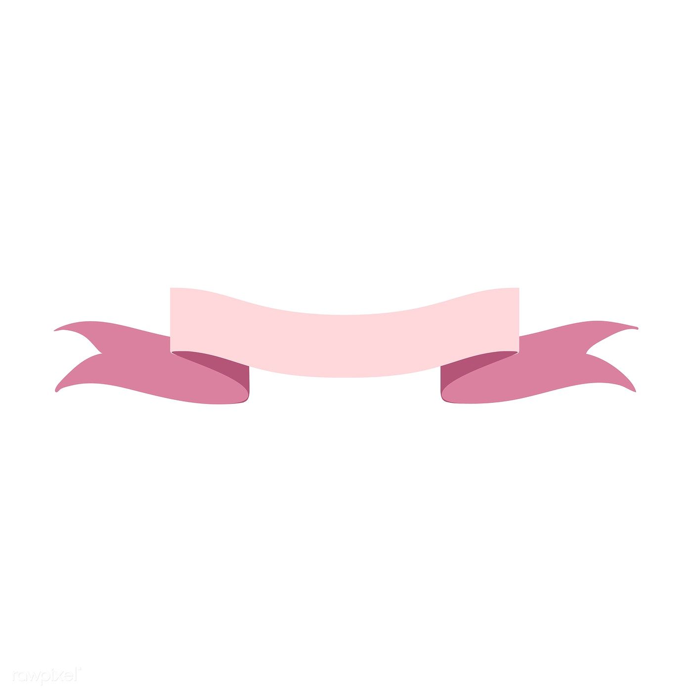 Pink ribbon banner doodle style vector