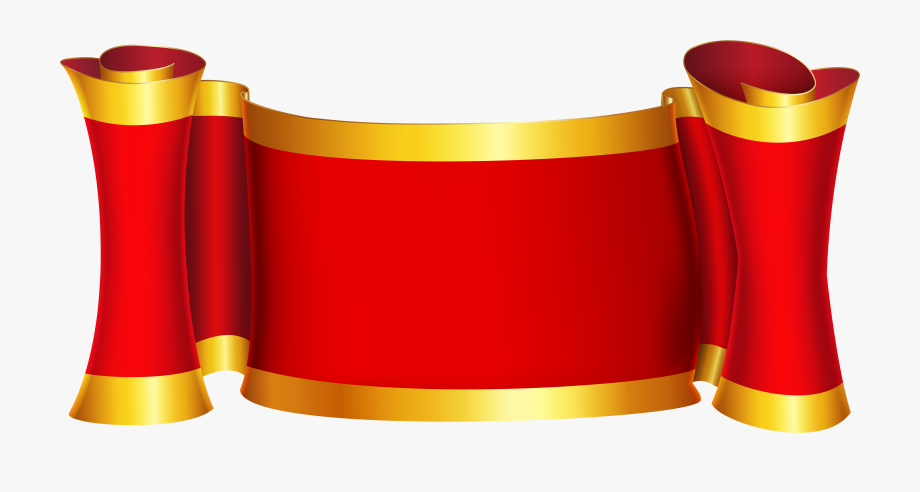 Red Gold Banner Png Clip Art Image