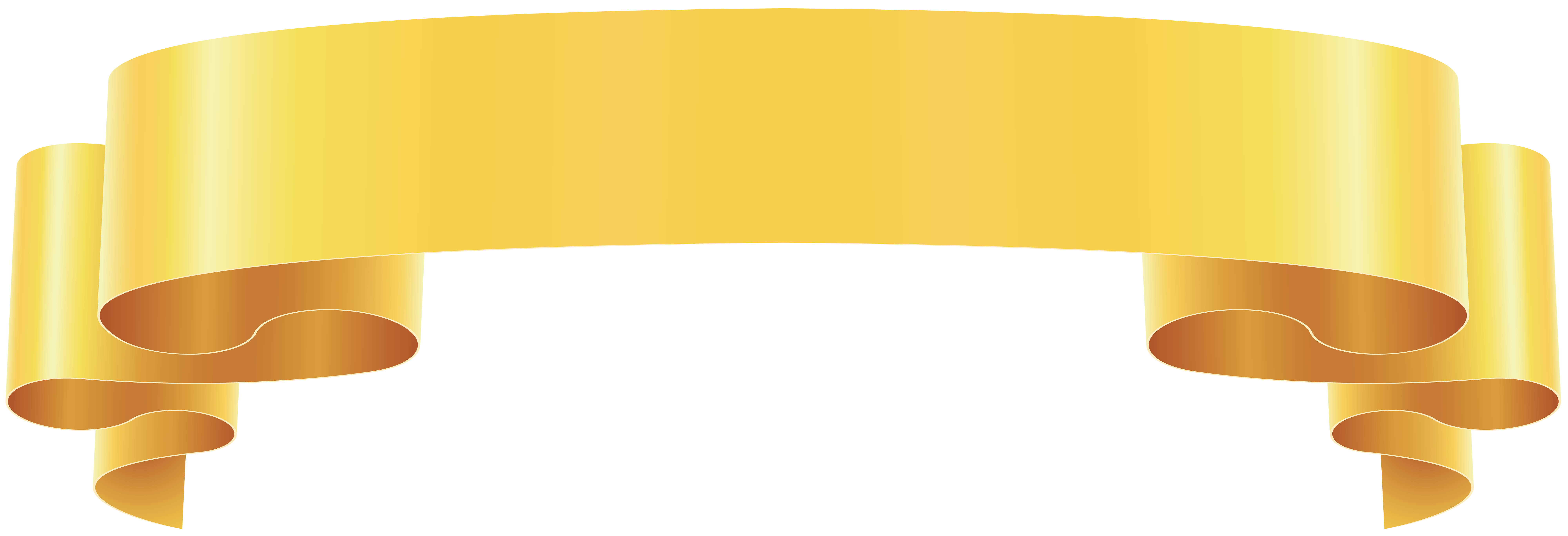 Yellow Banner Ribbon PNG Clip Art Image