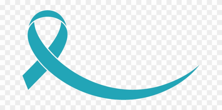 Blue cancer ribbon.
