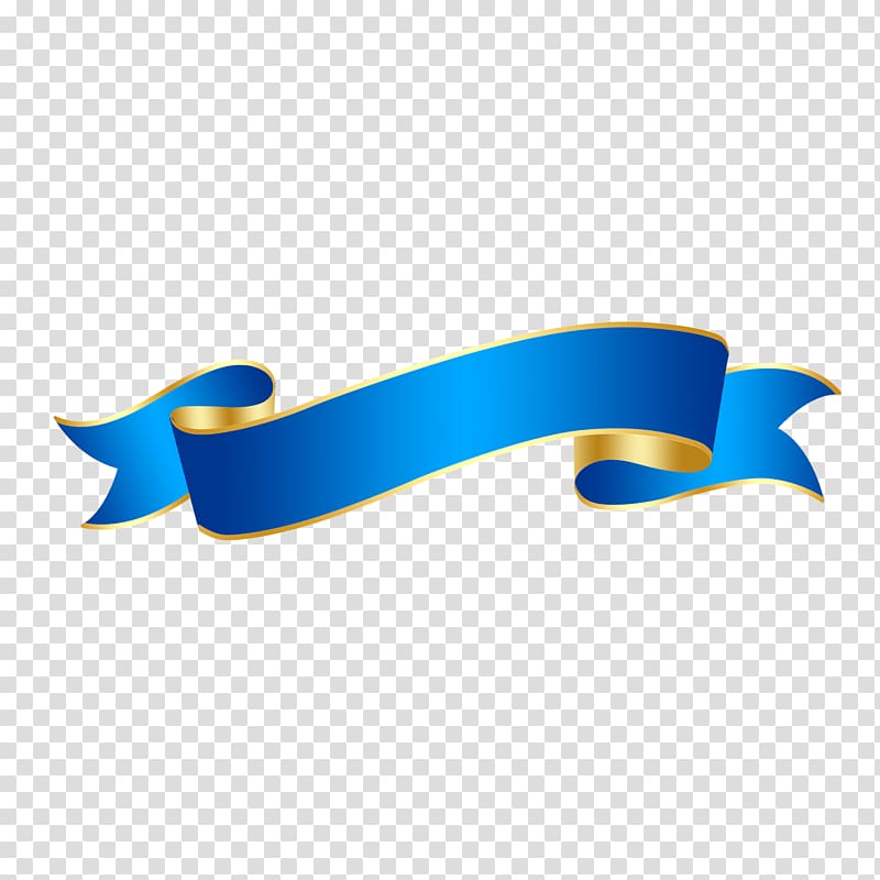 Blue ribbon Logo, Colored ribbon transparent background PNG