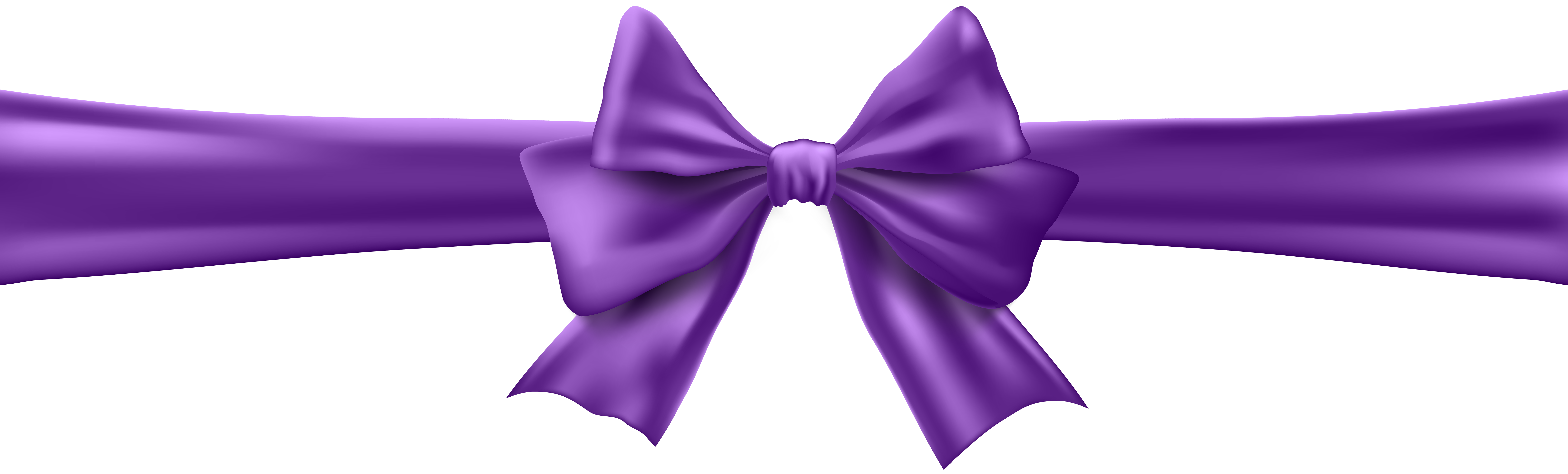 Purple Bow with Ribbon Clip Art Image