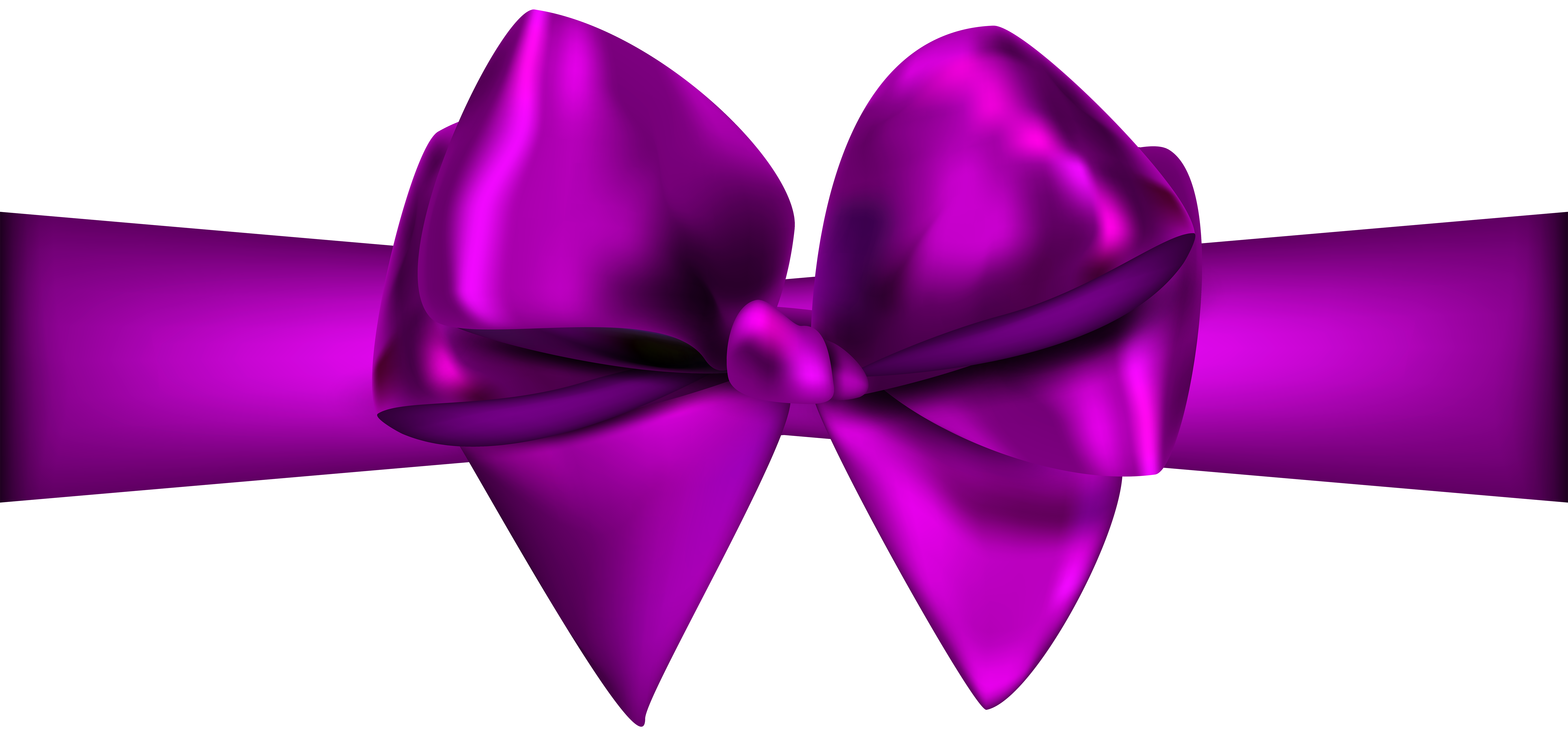 Purple Ribbon with Bow PNG Clip Art