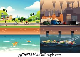 Polluted River Clip Art