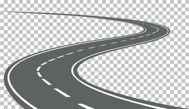 Curved road clipart