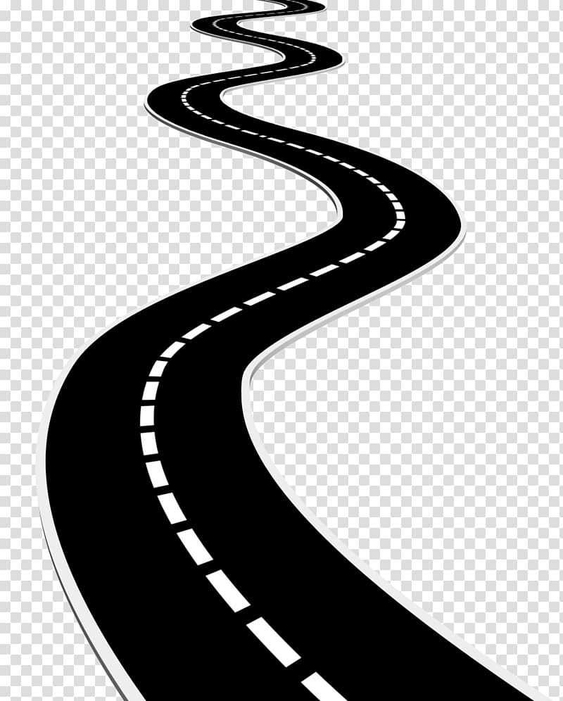 Black road graphic, Road surface , road transparent