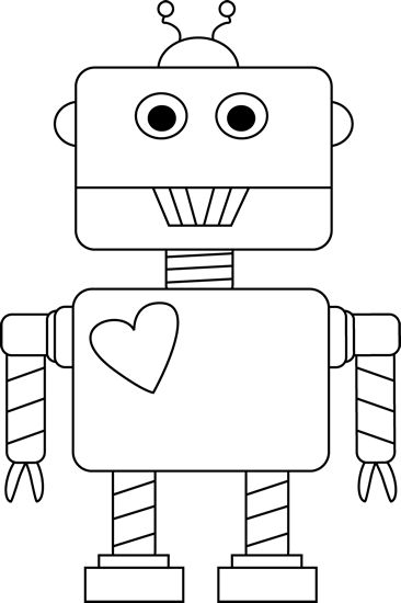 Free Robot Black And White Clipart, Download Free Clip Art