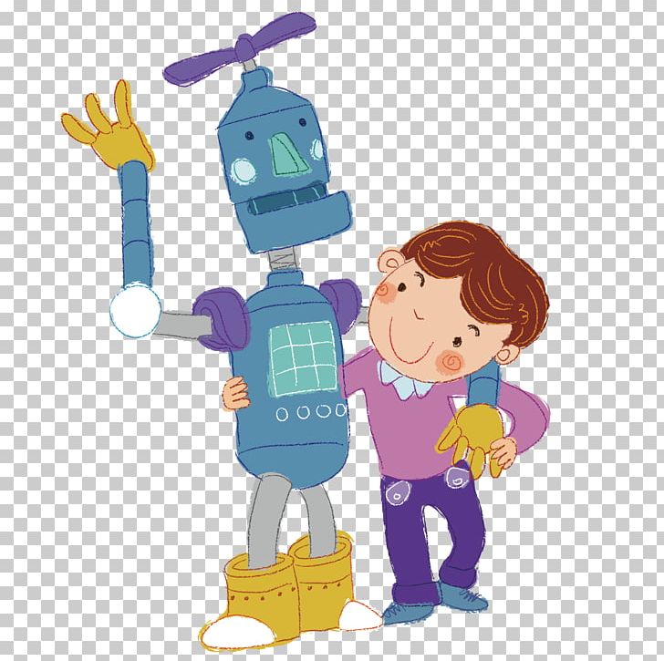 Robot child illustration.