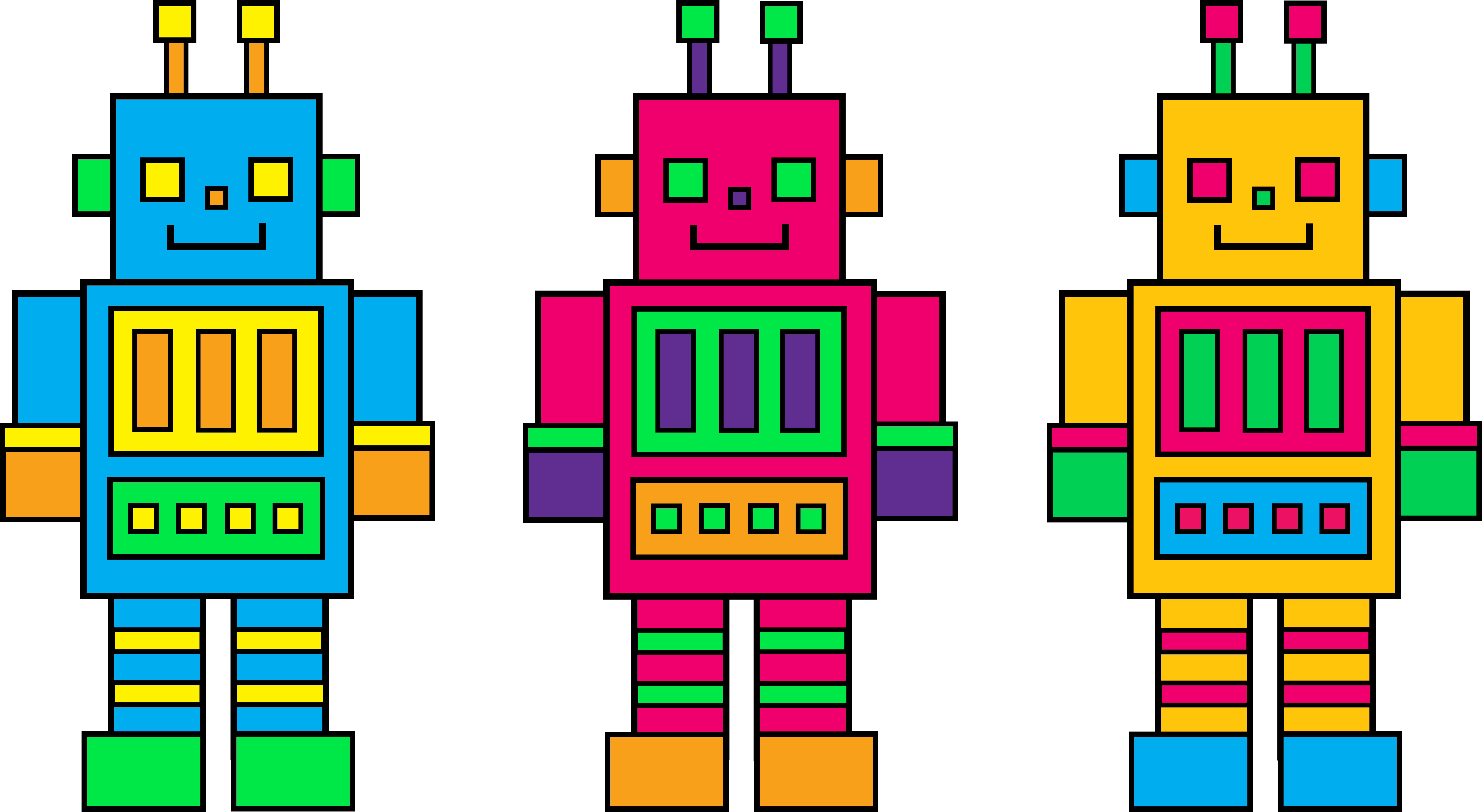 Colorful robot clip art free clipart