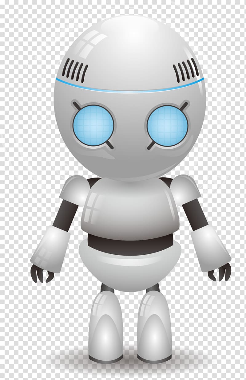 Grey robot illustration.