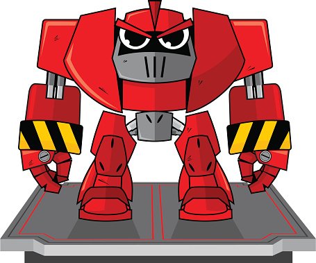 The Big Red Robot Clipart Image