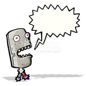 Scary robot head cartoon Clipart Image