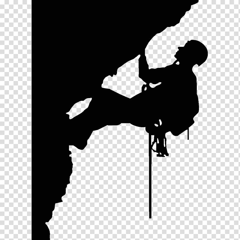 Silhouette of man climbing mountain , Climbing wall Wall